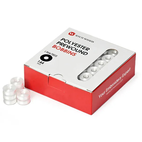 144 Canettes pré-bobinées blanches - Style L