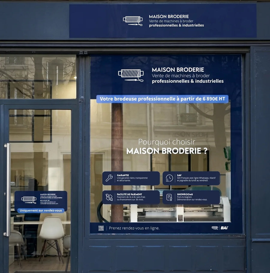Devanture du showroom Maison Broderie à Paris 11ème